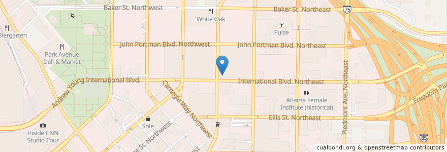 Mapa de ubicacion de Hard Rock Cafe Atlanta en United States, Georgia, Fulton County, Atlanta.