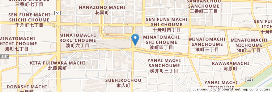 Mapa de ubicacion de スターバックスカフェ en 日本, 愛媛県, 松山市.