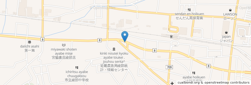 Mapa de ubicacion de ラティーノス en Japon, Préfecture De Kyoto, 綾部市.