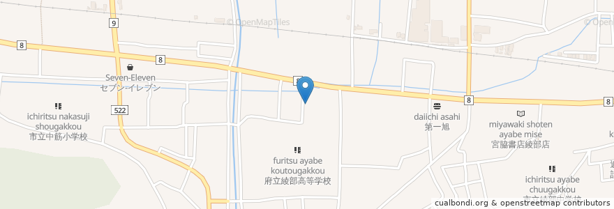 Mapa de ubicacion de 中島歯科医院 en Jepun, 京都府, 綾部市.