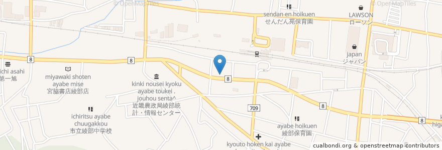 Mapa de ubicacion de 中島整形外科 en Japan, Präfektur Kyōto, 綾部市.