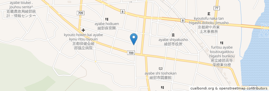 Mapa de ubicacion de 柴田歯科医院 en 日本, 京都府, 綾部市.