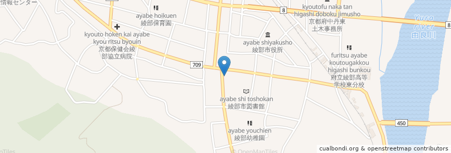 Mapa de ubicacion de 茶つぼ 吉田 en 日本, 京都府, 綾部市.