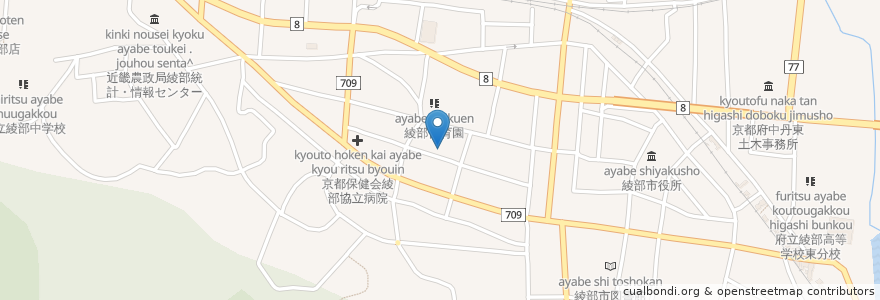 Mapa de ubicacion de もりたに歯科口腔医院 en Japan, 京都府, 綾部市.