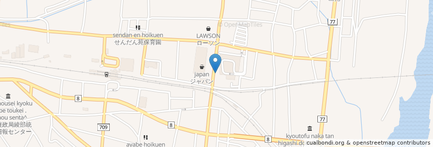 Mapa de ubicacion de 鉄板・居酒屋 つくし en 日本, 京都府, 綾部市.