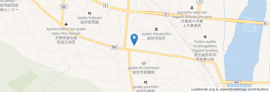 Mapa de ubicacion de み乃里寿司 en 日本, 京都府, 綾部市.