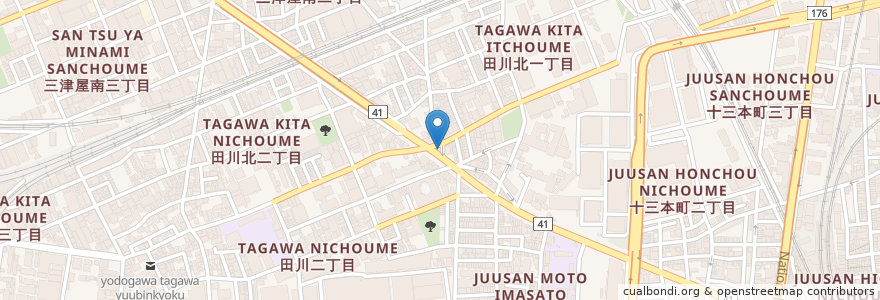 Mapa de ubicacion de さきちゃん en 日本, 大阪府, 大阪市, 淀川区.