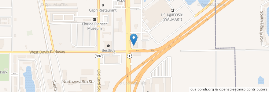 Mapa de ubicacion de Enterprise en 미국, 플로리다주, 마이애미데이드 군, Florida City.