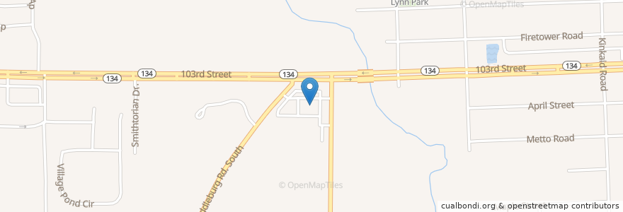 Mapa de ubicacion de Church's Chicken en 미국, 플로리다주, Duval County, 잭슨빌.