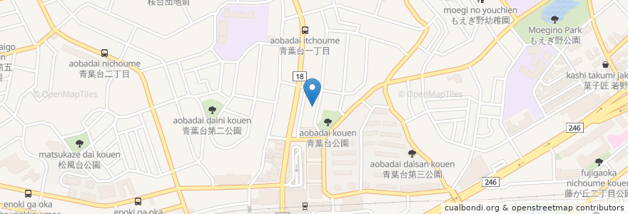 Mapa de ubicacion de 遠藤歯科医院 en Japan, 神奈川県, Yokohama, 青葉区.