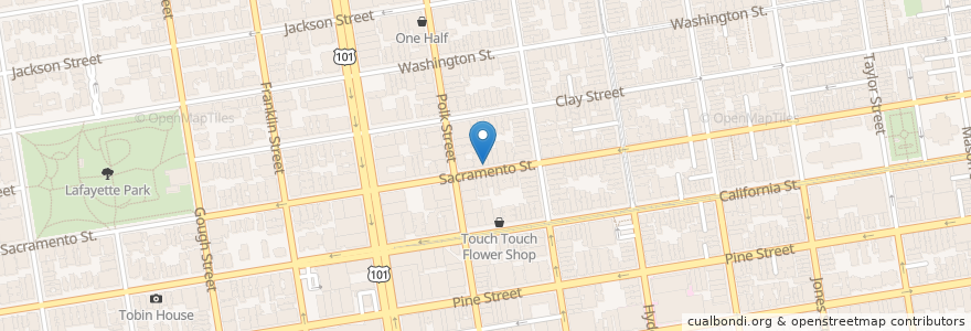 Mapa de ubicacion de Cordon Bleu en 美利坚合众国/美利堅合眾國, 加利福尼亚州/加利福尼亞州, 旧金山市县/三藩市市縣/舊金山市郡, 旧金山.