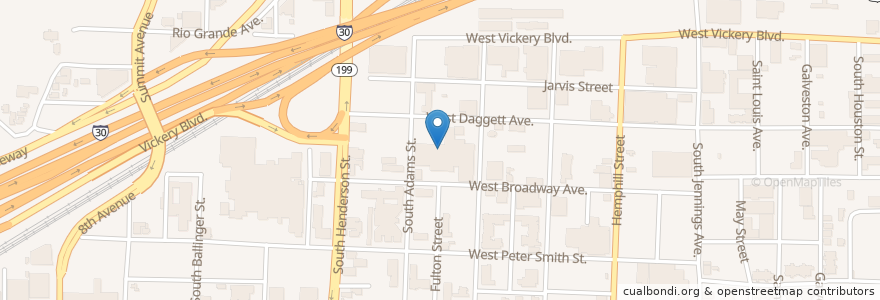 Mapa de ubicacion de breakroom en Stati Uniti D'America, Texas, Tarrant County, Fort Worth.