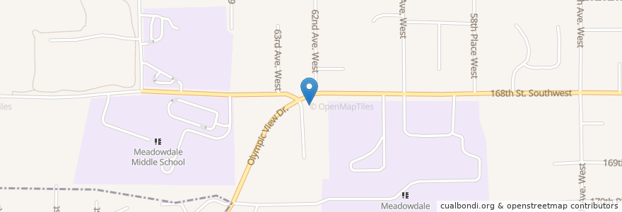 Mapa de ubicacion de Meadowdale Restorative Dentistry en 미국, 워싱턴, Snohomish County, Lynnwood.