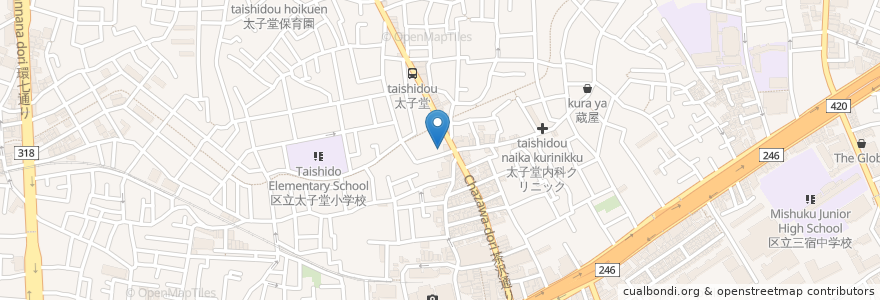 Mapa de ubicacion de しゅう en Japan, Tokyo, Setagaya.