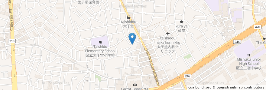 Mapa de ubicacion de 武田歯科医院 en Japonya, 東京都, 世田谷区.