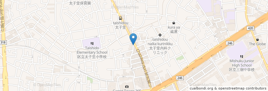 Mapa de ubicacion de 福のから en Giappone, Tokyo, 世田谷区.