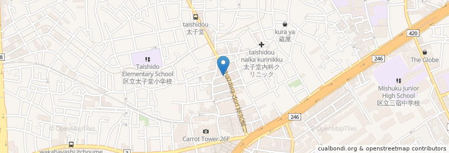 Mapa de ubicacion de CoCo壱番屋 en Japón, Tokio, Setagaya.