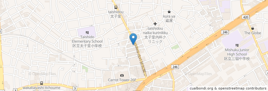 Mapa de ubicacion de 中島薬局 en 일본, 도쿄도, 世田谷区.