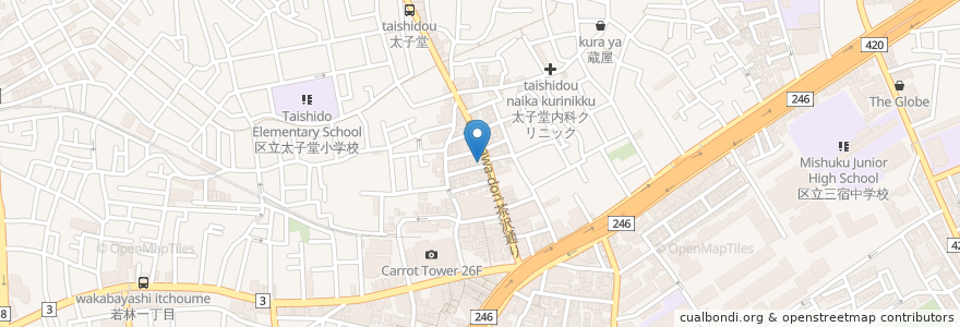 Mapa de ubicacion de お好み焼き en اليابان, 東京都, 世田谷区.