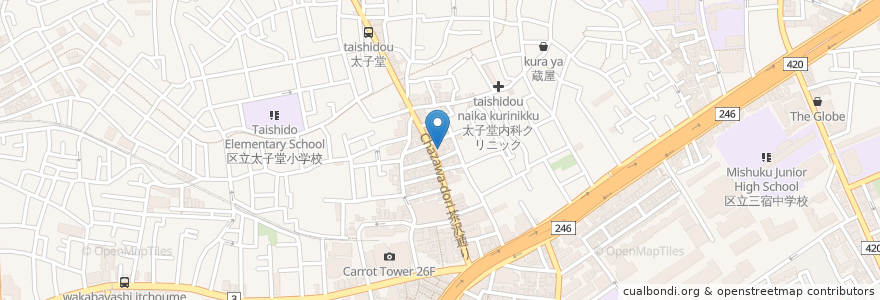 Mapa de ubicacion de 小俣内科クリニック en اليابان, 東京都, 世田谷区.