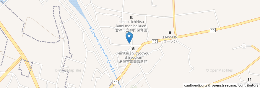 Mapa de ubicacion de 厄神社 en Giappone, Prefettura Di Chiba, 君津市.