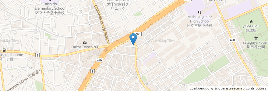 Mapa de ubicacion de 中村内科クリニック en 일본, 도쿄도, 世田谷区.