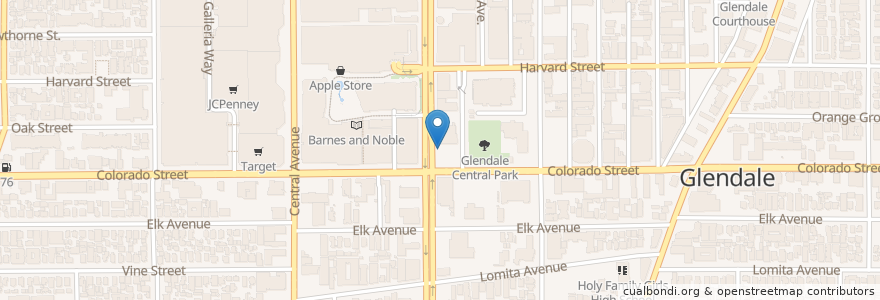 Mapa de ubicacion de Mainland Poke en Amerika Syarikat, California, Los Angeles County, Glendale.