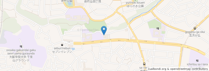 Mapa de ubicacion de くすの木地域交流センター en Jepun, 大阪府, 吹田市.