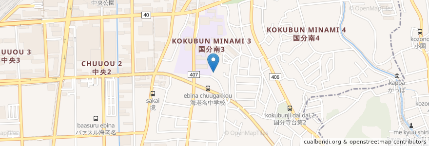 Mapa de ubicacion de 大六天社 en Japan, 神奈川県, 海老名市.