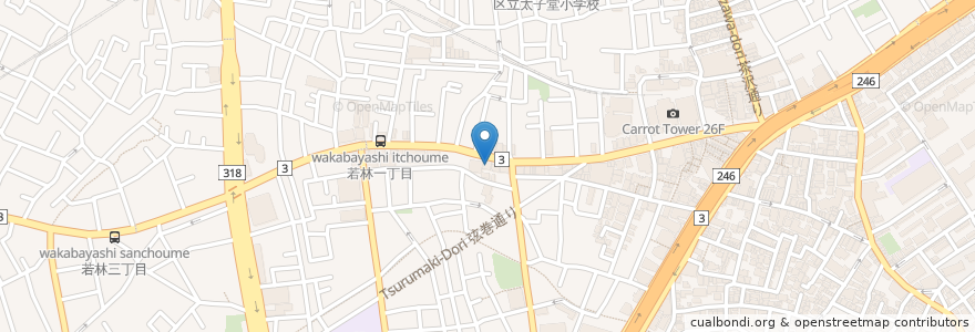 Mapa de ubicacion de 三軒茶屋診療所 en 日本, 東京都, 世田谷区.