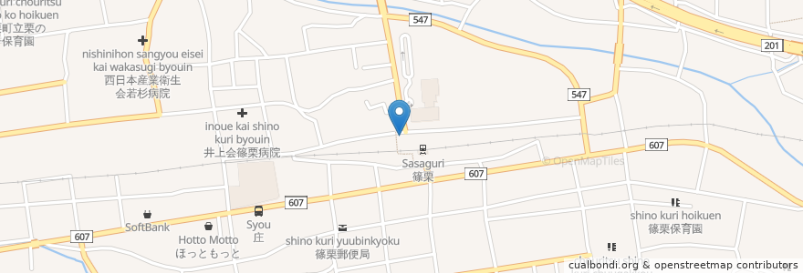 Mapa de ubicacion de 篠栗駅前 en Jepun, 福岡県, 糟屋郡, 篠栗町.