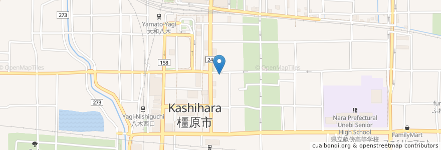 Mapa de ubicacion de 佐々木歯科 en 日本, 奈良県, 橿原市.