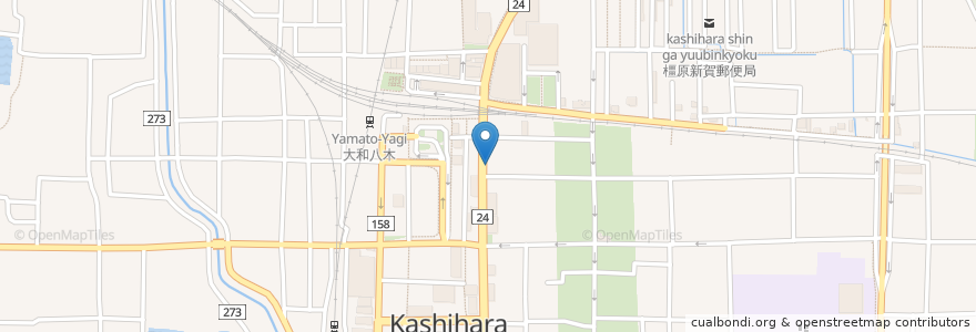 Mapa de ubicacion de 橋もとや en 日本, 奈良県/奈良縣, 橿原市.