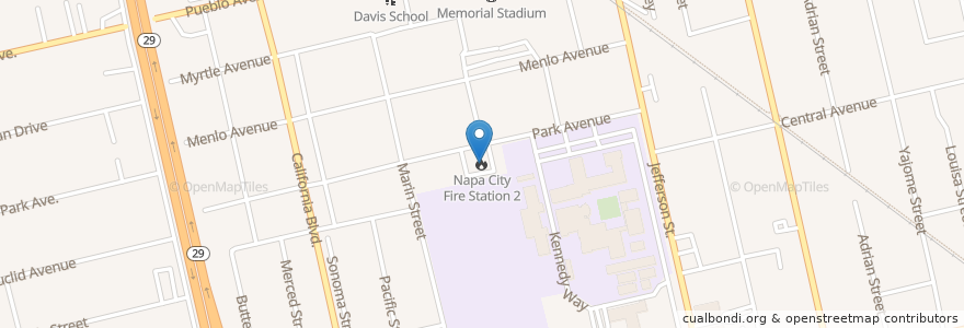 Mapa de ubicacion de Napa City Fire Station 2 en 미국, 캘리포니아주, Napa County, Napa.