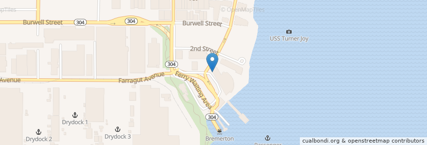 Mapa de ubicacion de Starbucks en 미국, 워싱턴, Kitsap County, Bremerton.