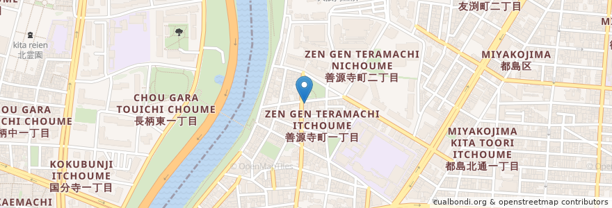 Mapa de ubicacion de 心宗寺 en 日本, 大阪府, 大阪市, 都島区.