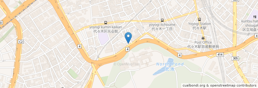 Mapa de ubicacion de 参宮橋脊椎外科病院 en Japan, Tokio, 渋谷区.