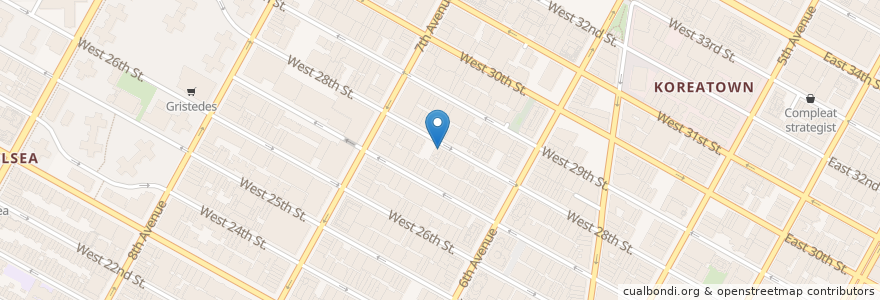 Mapa de ubicacion de Ajisen Ramen en ایالات متحده آمریکا, New York, نیویورک, New York County, Manhattan, Manhattan Community Board 5.