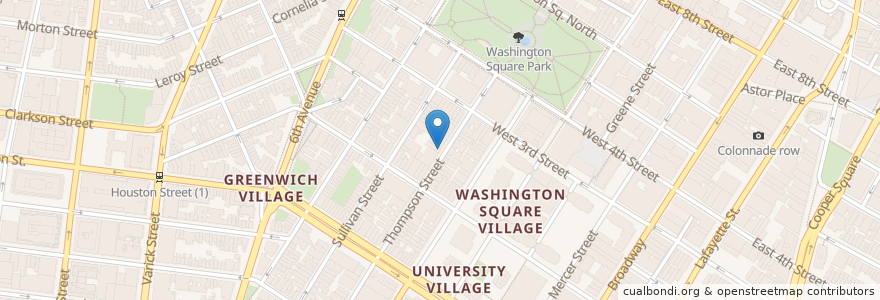 Mapa de ubicacion de Village Postal Works en 美利坚合众国/美利堅合眾國, 纽约州 / 紐約州, 纽约, 纽约县, Manhattan, Manhattan Community Board 2.