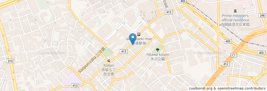Mapa de ubicacion de Jazz Club en Giappone, Tokyo, Minato.