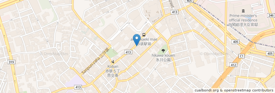 Mapa de ubicacion de かれー麺 実之和 en Japon, Tokyo, 港区.