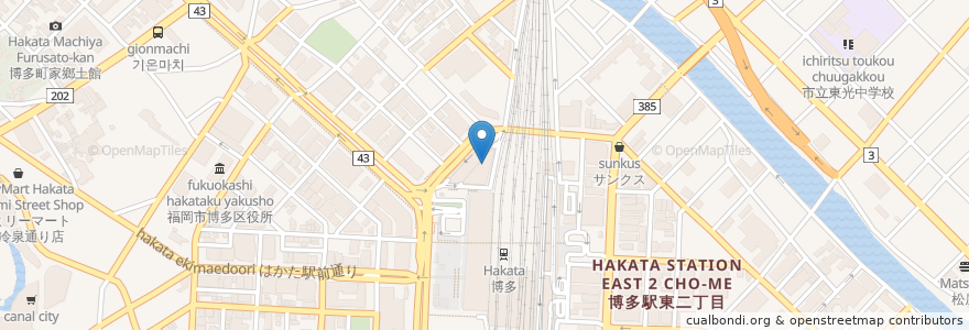 Mapa de ubicacion de まんぷく屋 ぎおん亭 en Japonya, 福岡県, 福岡市, 博多区.