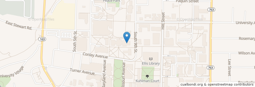 Mapa de ubicacion de Jesse Auditorium en Amerika Syarikat, Missouri, Boone County, Columbia.