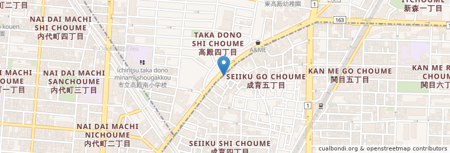 Mapa de ubicacion de 元気屋 en Japan, Präfektur Osaka, 大阪市, 旭区.
