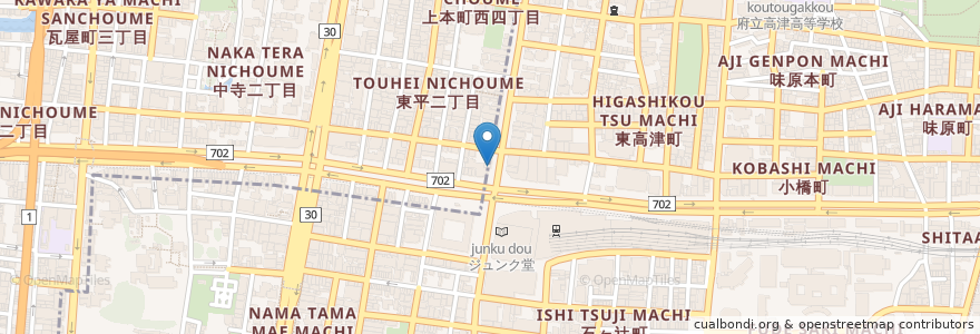 Mapa de ubicacion de 花丸軒 en اليابان, أوساكا, أوساكا, 天王寺区.