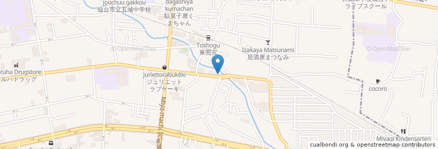 Mapa de ubicacion de スナック フォルテシモ en Japan, 宮城県, 仙台市, 青葉区.