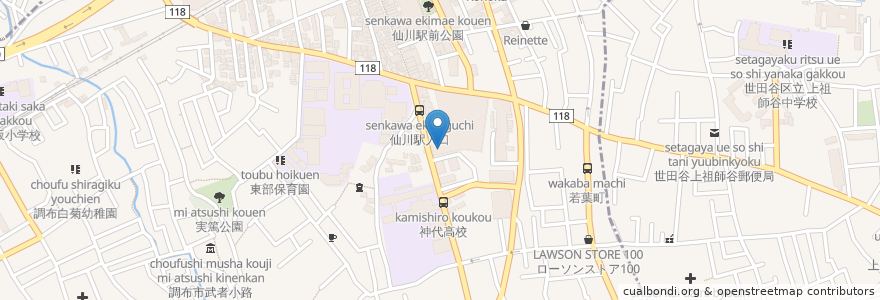 Mapa de ubicacion de モスバーガー en 日本, 東京都, 調布市.