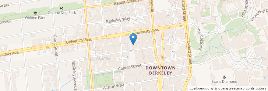 Mapa de ubicacion de The Roda Theatre en United States, California, Alameda County, Berkeley.