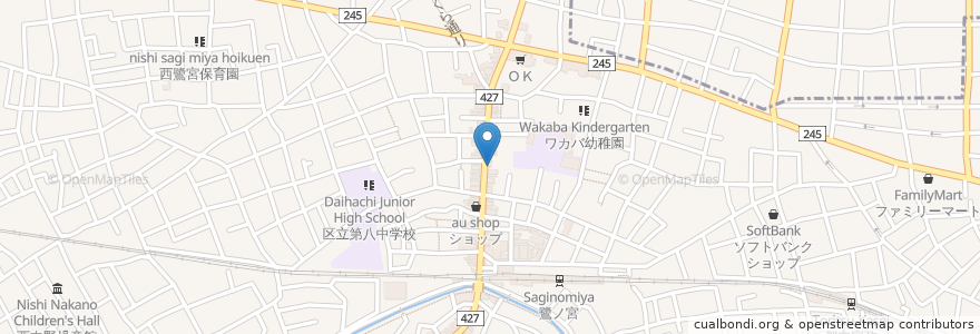 Mapa de ubicacion de ほるもん善 en 일본, 도쿄도, 中野区.