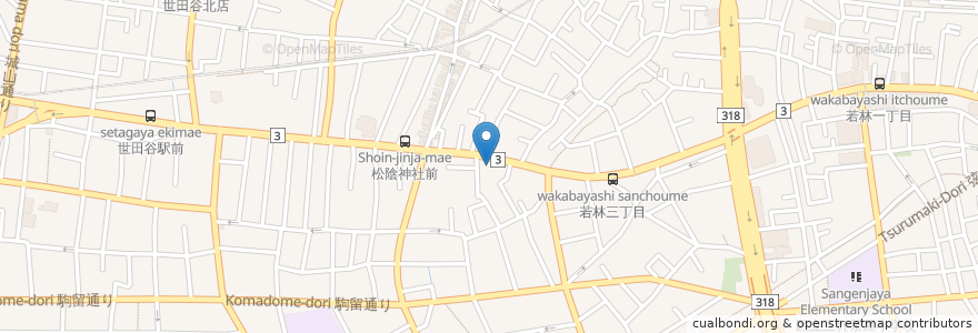 Mapa de ubicacion de ろうきん en اليابان, 東京都, 世田谷区.
